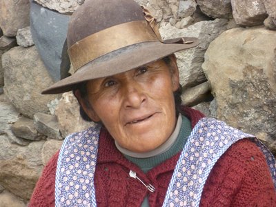 Local lady at Silustani, Peru