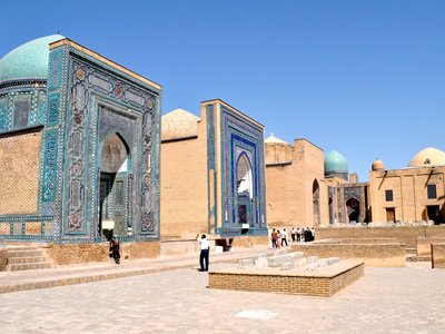 Shah-i-Zinda necropolis in the north-eastern part of Samarkand, Uzbekistan
