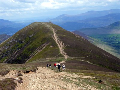People walking up Causey Pike, Buttermere, Lake District