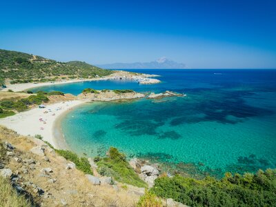 Beach lagoon on the coast of Halkidiki, Greece