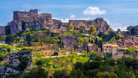  Les Baux-de-Provence village in Alpilles mountains, Provence