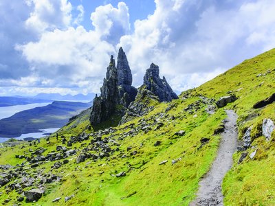 The Storr mountain on the Trotternish peninsula, Isle of Skye, Scotland