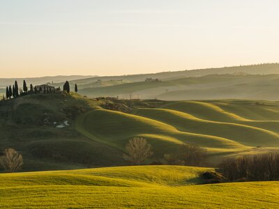 Green rolling hills in Tuscany, Italy