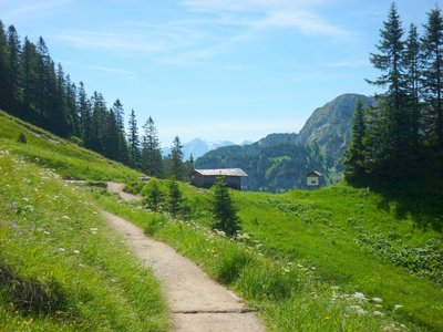 Tegelberg mountain hiking trail, Bavaria, Germany