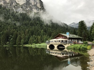Beer garden by lake Strandbad Pflegersee, Bavaria, Germany