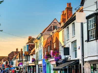 Traditional English houses in Canterbury, Kent, UK