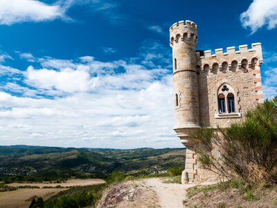Tour Magdala, landscape at Rennes le Chateau in France
