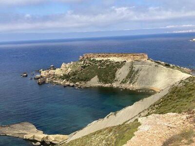 Peninsula between Gnejna Bay and Ghajn Tuffieha Bay on the Mediterranean sea, Malta