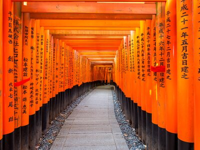 Fushimi Inari Taisha Sembon Torii Thousand Torii Gates, Kyoto, Japan