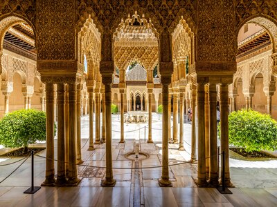 Court of the Lions Nasrid Palaces of Alhambra palace complex, Granada, Spain