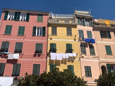 Colourful facade in Porto Venere village situated on Ligurian coast of northwestern Italy