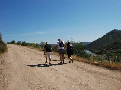 Group walking the Along the Algarve Way, Algarve, Portugal