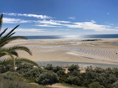 Beach at Santa Luizia and Salt Pans, Tavira, Algarve, Portugal