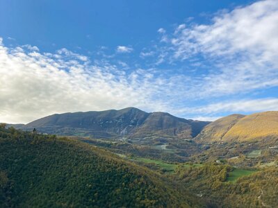 Mountainous green landscape, Cerreto di spoleto, Italy