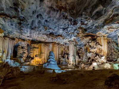 Stalagmites and stalactites in the Cango Caves near Oudthoorn in the Western Cape Karoo