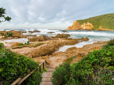 Knysna Heads rocks. Indian Ocean, Garden Route, South Africa