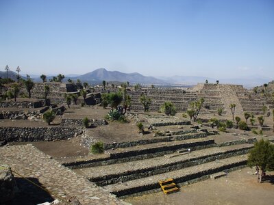 Archaeological site of mexico, Cantona and little town San Marcos snake on stone, Mexico