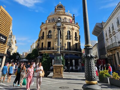 El Gallo Azul rotunda building in Jerez de la Frontera city centre, Spain
