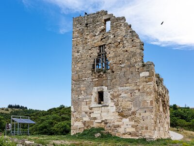Byzantine tower remains of Marmariou at the archaeological site of Amphipolis in Macedonia, Greece