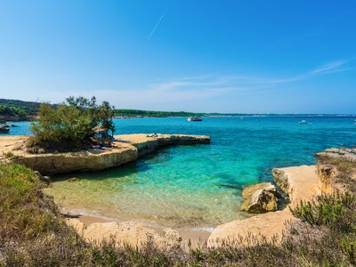 Wild beach at Baia dei Turchi, Otranto town, Puglia region, Italy