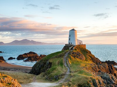 Twr Mawr Lighthouse on Llanddwyn Island on the coast of Anglesey, North Wales