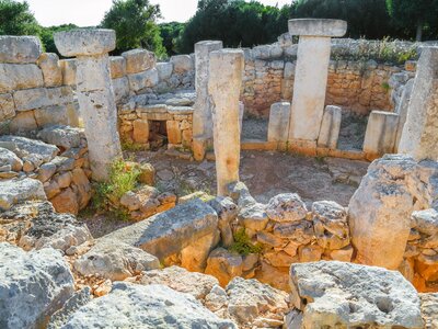 Torre d'en Gaumes (Galmes) - ancient talayotic town ruins at Menorca island on sunny day, Spain