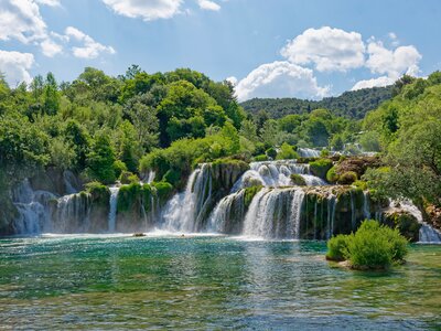 The Krka waterfalls in Dalmatia, Croatia