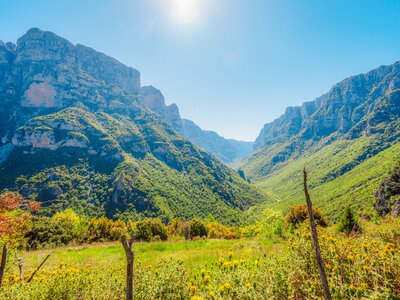 Vikos Gorge view from village vikos, a gorge in the Pindus Mountains of northern Greece