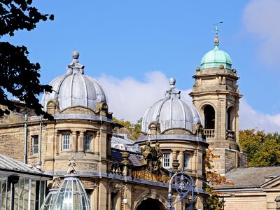 View of the Opera House with the Church to the rear, Buxton, Derbyshire, England, UK