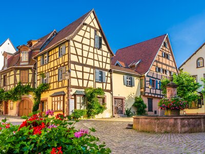 Riquewihr village on the famous wine route, Alsace region, France