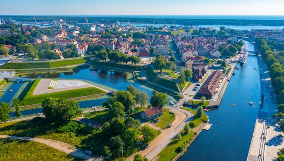 Aerial view of Klaipeda city, Lithuania