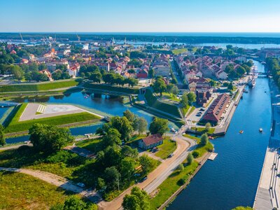 Aerial view of Klaipeda city, Lithuania