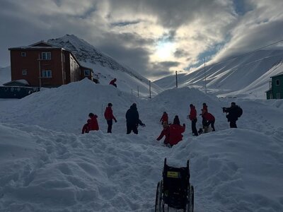 People on an expedition in Svalbard