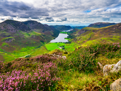 Haystacks peak overlooking Buttermere lake in Lake District, Cumbria, UK