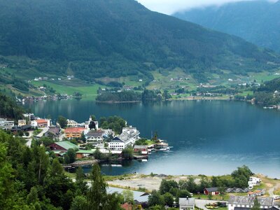 View of Ulvik village in Hordaland county, Norway
