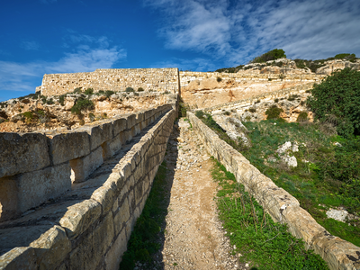 Victoria lines fortifications known as Great Wall of Malta