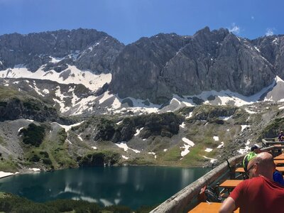 Austria lake with view from restaurant