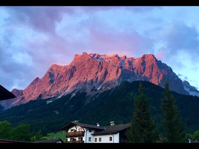 Austria mountain alpine glow during sunset