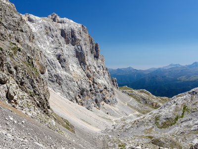Views of the hike route to Horcados Rojos and Refugio Veronica in the Picos de Europa National Park