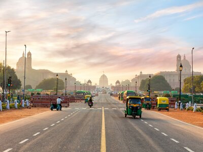 The road to the Presidential Residance or Rashtrapati Bhavan, New Delhi, India