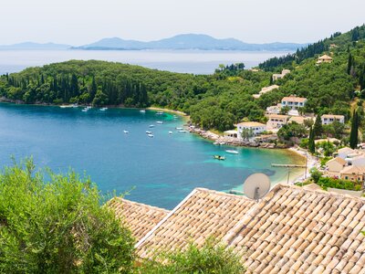 Beautiful bay in Kalami in Corfu island, Greece