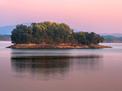 (Tawa Reservoir) Tawa River during sunset, Itarsi of Narmadapuram District of Madhya Pradesh, central India 
