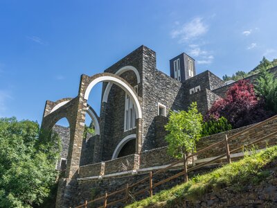 Basilica of Meritxell, located in Andorra, a country located in the Pyrenees