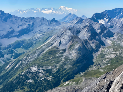 View from Glacier 3000 showing vast mountain landscape, Switzerland