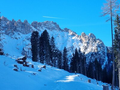 Mountains and blue sky, St zyprian in the dolomites, Italy