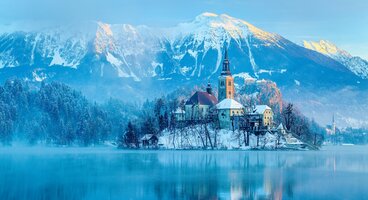 Christmas on Lake Bled, Slovenia