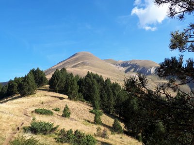 Mountain pathway route towards south peak of Casamanya, Andorra, Europe