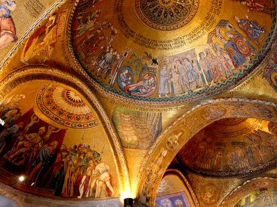 San Marco Basilica dome ceiling mural, Venice, Italy
