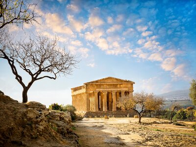 Famous Valle dei Templi, UNESCO World Heritage Site, Agrigento, Sicily island in Italy